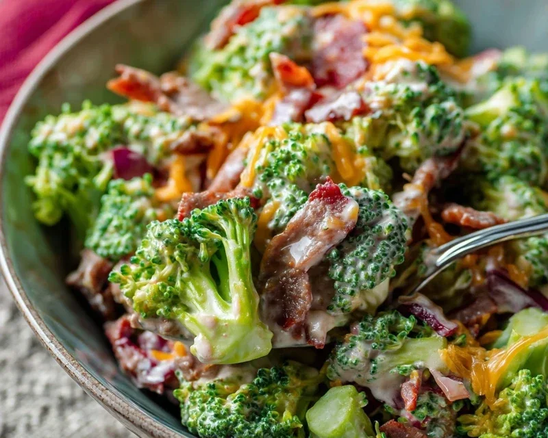Broccoli Salad with Beef Beef Bacon Recipe