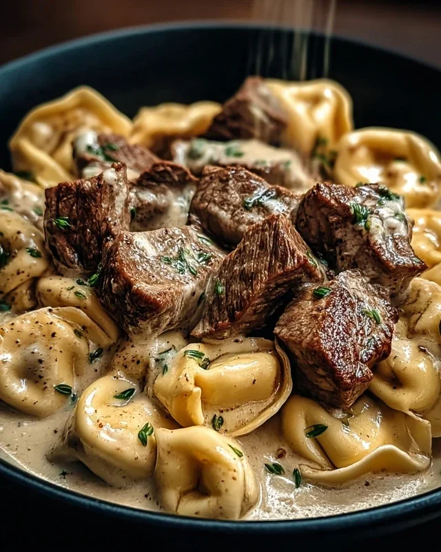 Cracked Garlic Steak Tortellini in Creamhouse Sauce Bliss