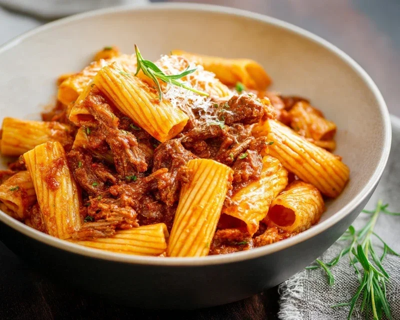 Beef Pasta in Tomato Sauce {Beef Ragu Pasta}