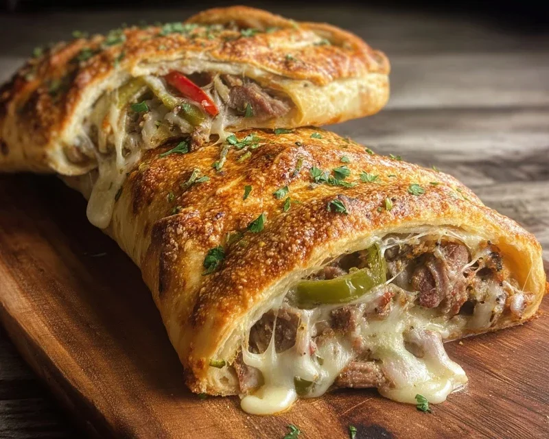 Philly Cheesesteak Stromboli