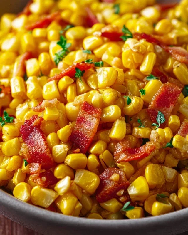 Fresh Corn and Beef Beef Bacon Side Dish