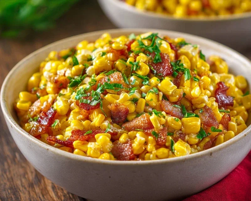 Fresh Corn and Beef Beef Bacon Side Dish