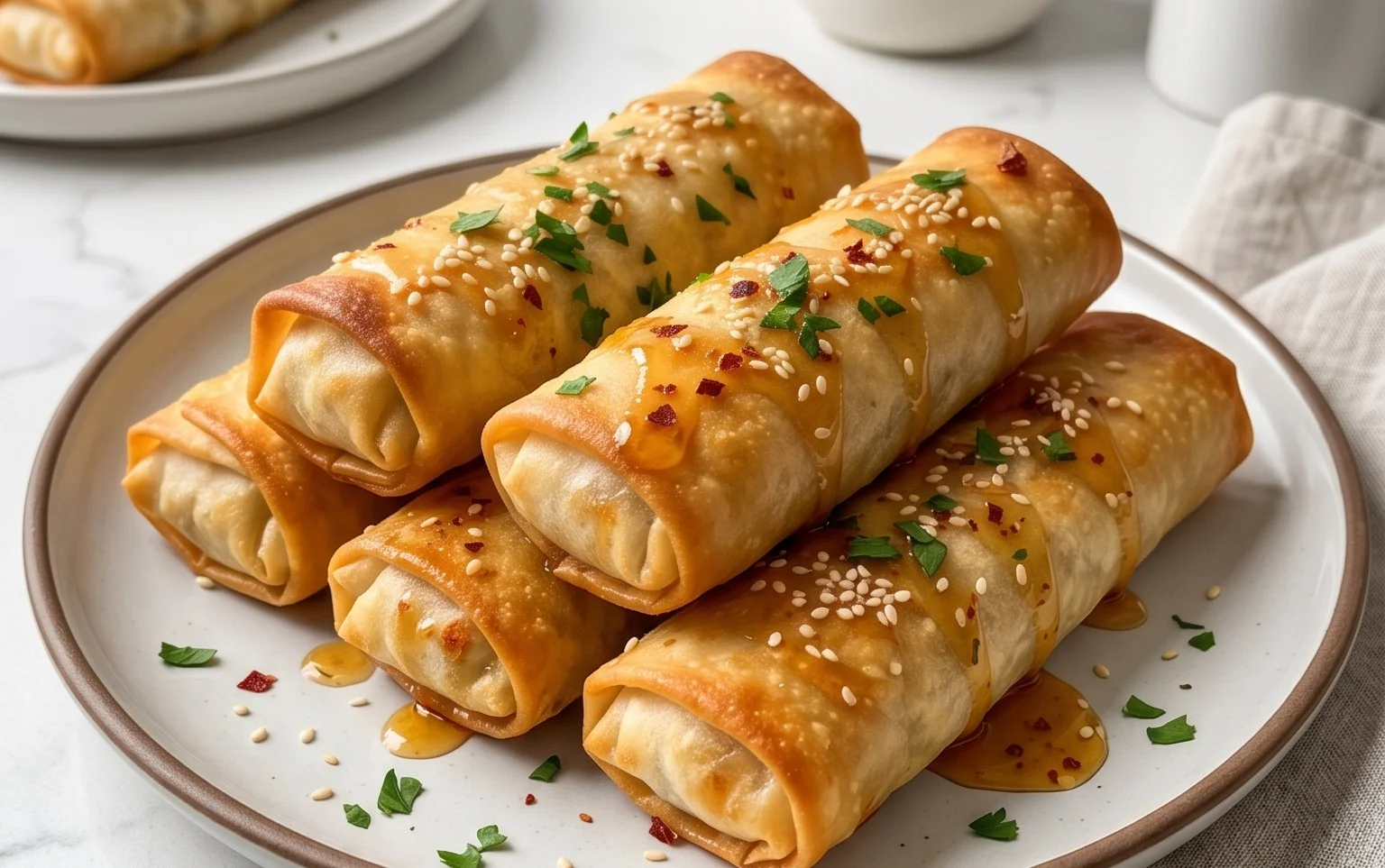 Indulgent Oven Fried Feta Rolls with Chili Honey Magic