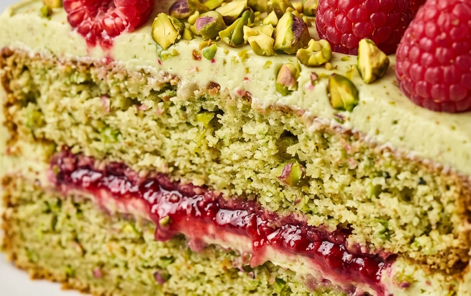 Pistachio Raspberry Cake