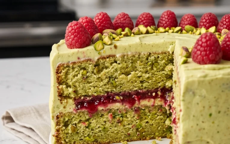 Pistachio Raspberry Cake