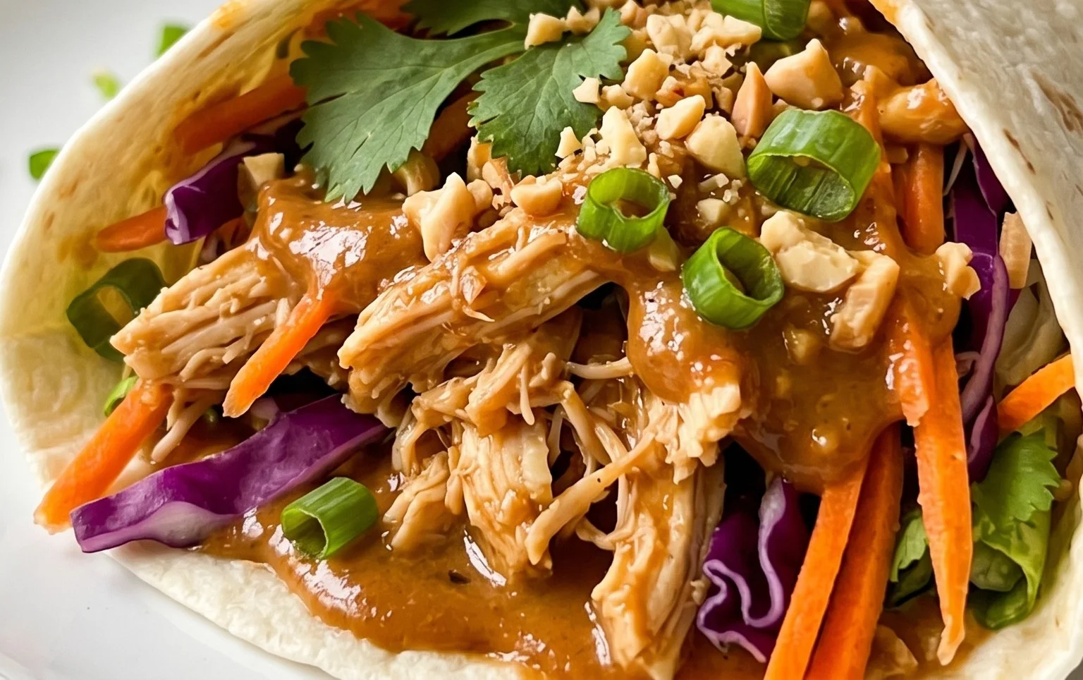 Thai Peanut Chicken Wraps