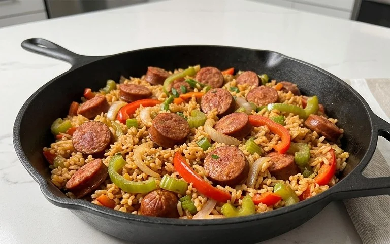 Cajun Sausage and Rice Skillet