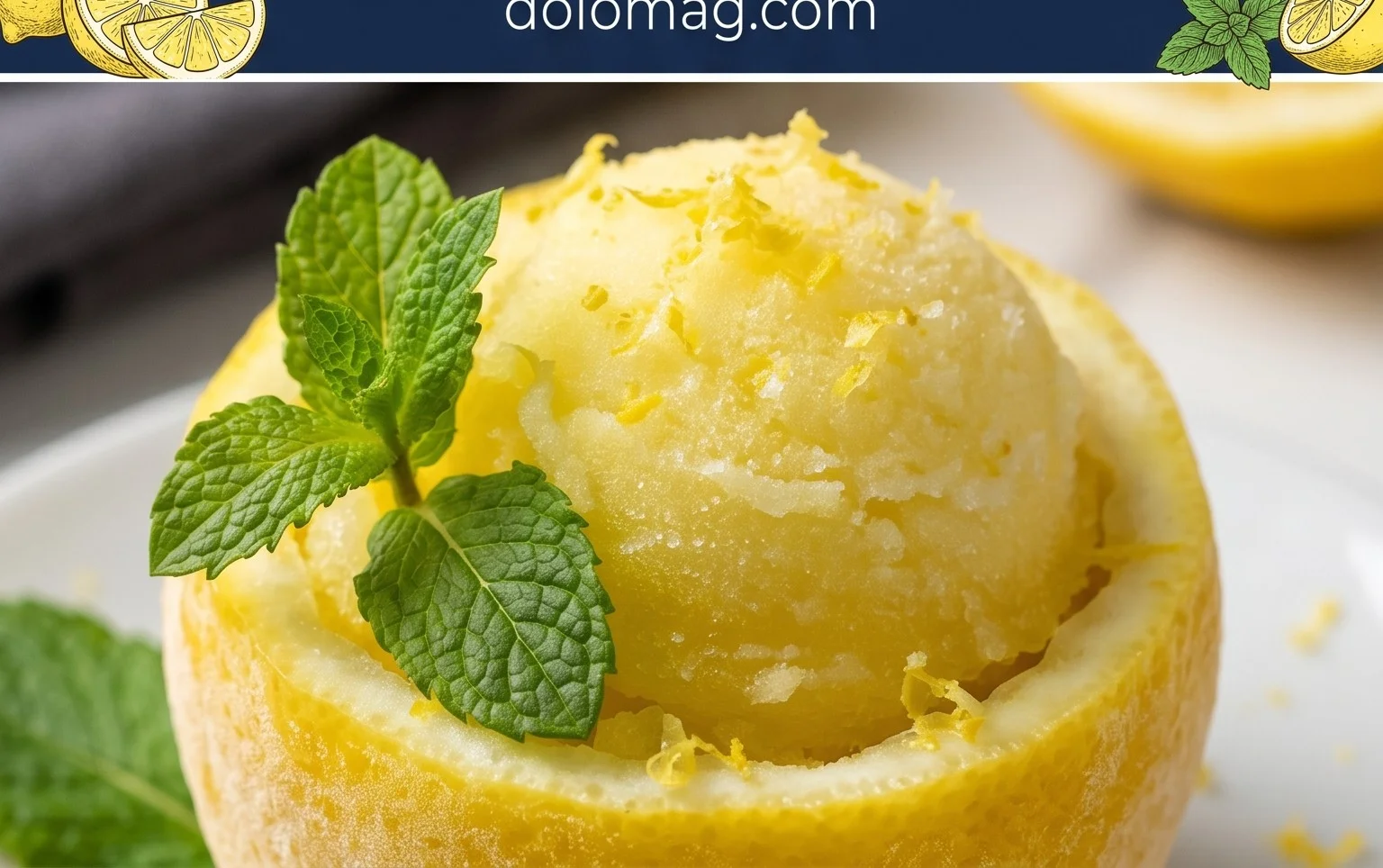 Sorbetto di Limone Dressed Up in a Frozen Lemon Shell