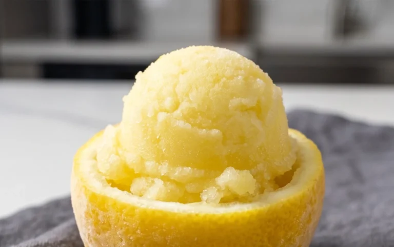 Sorbetto di Limone Dressed Up in a Frozen Lemon Shell