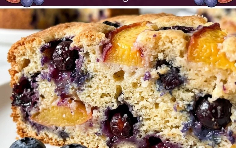Peach and Blueberry Greek Yogurt Cake