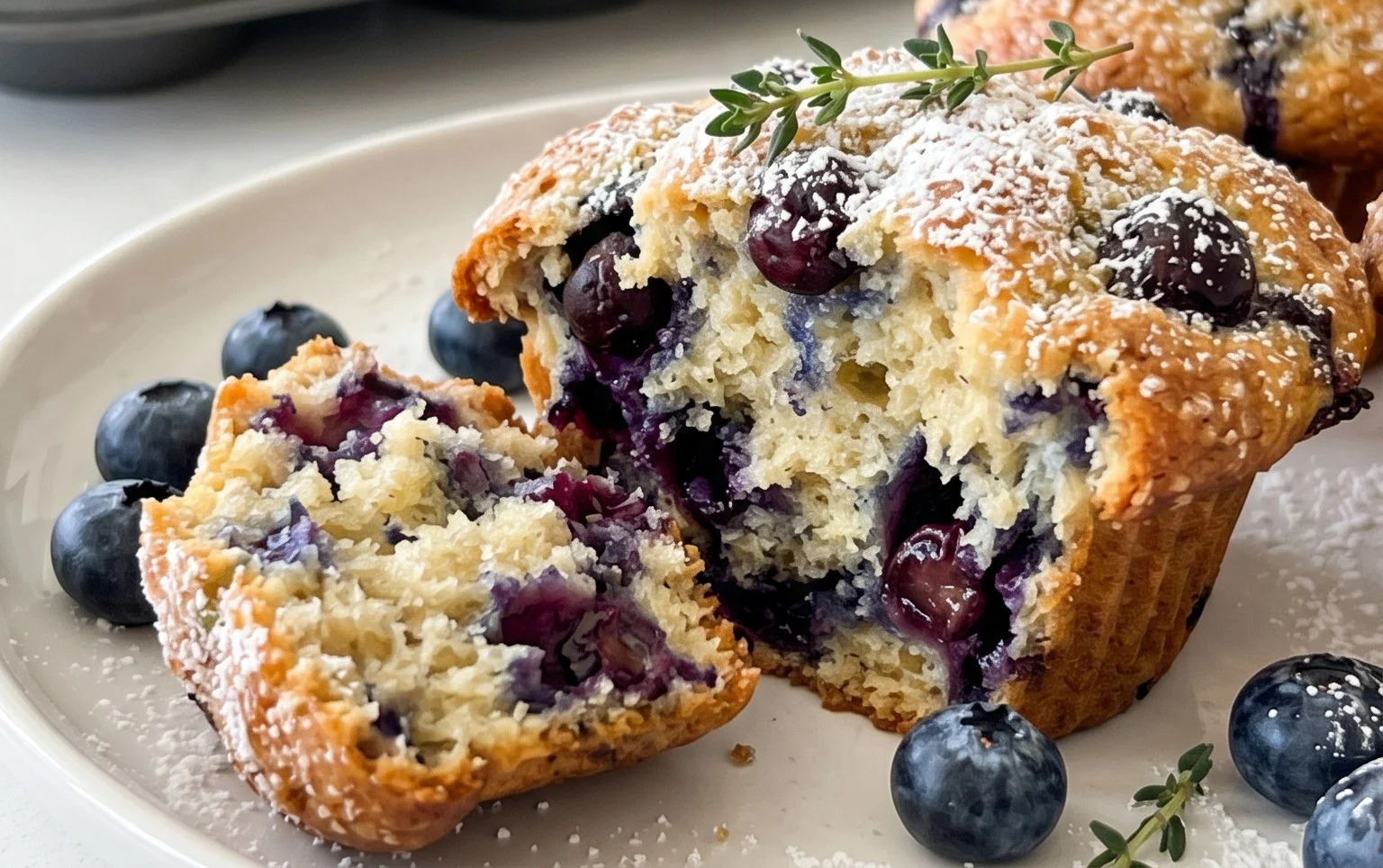 Sour Cream Blueberry Muffins