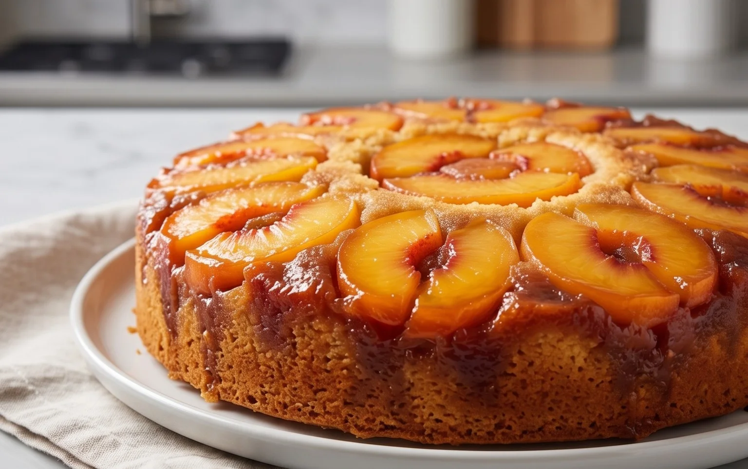 Peach Upside-Down Cake Recipe