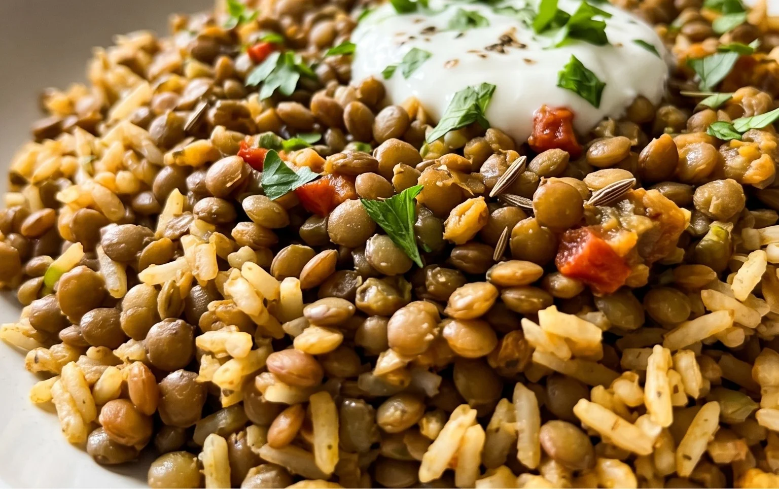 Easy Mediterranean Lentils and Rice