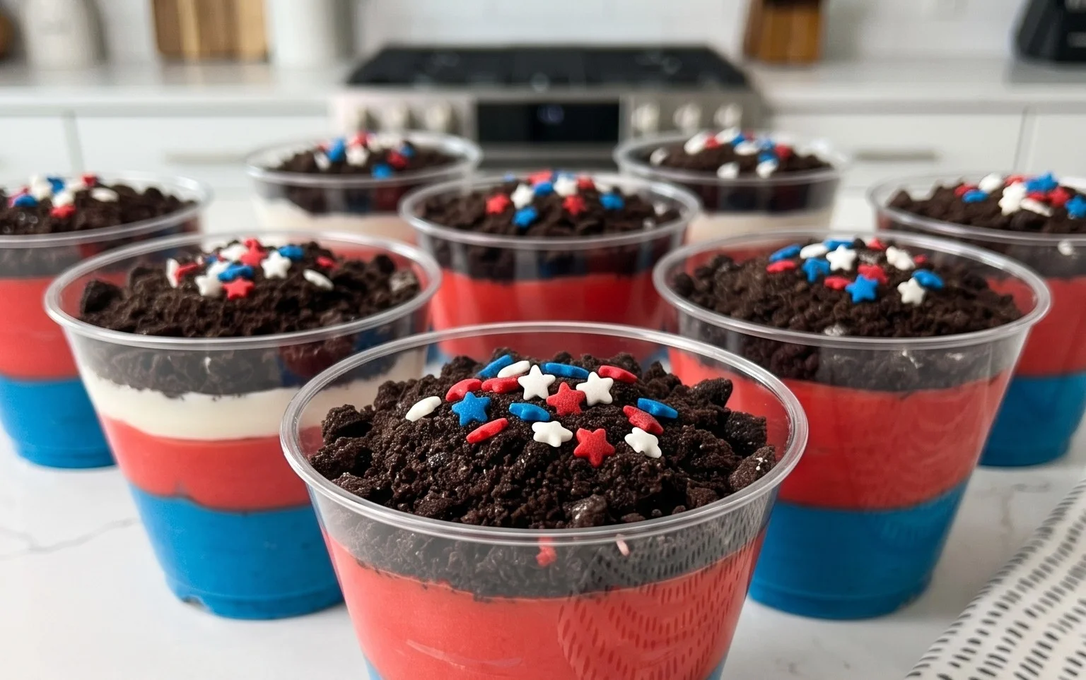 Red, White and Blue Dirt Cups