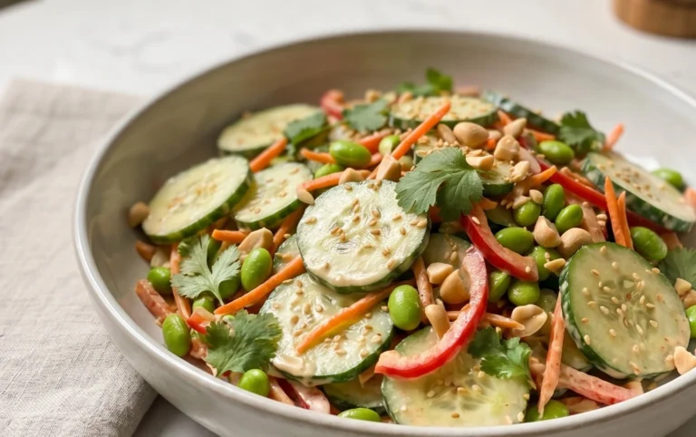Creamy Asian Cucumber Salad Bowl