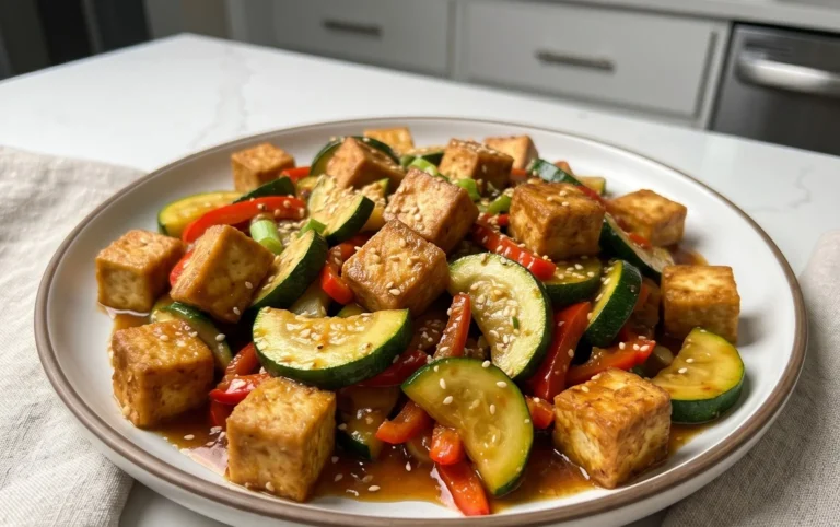 Zucchini Stir Fry With Tofu (Vegan)