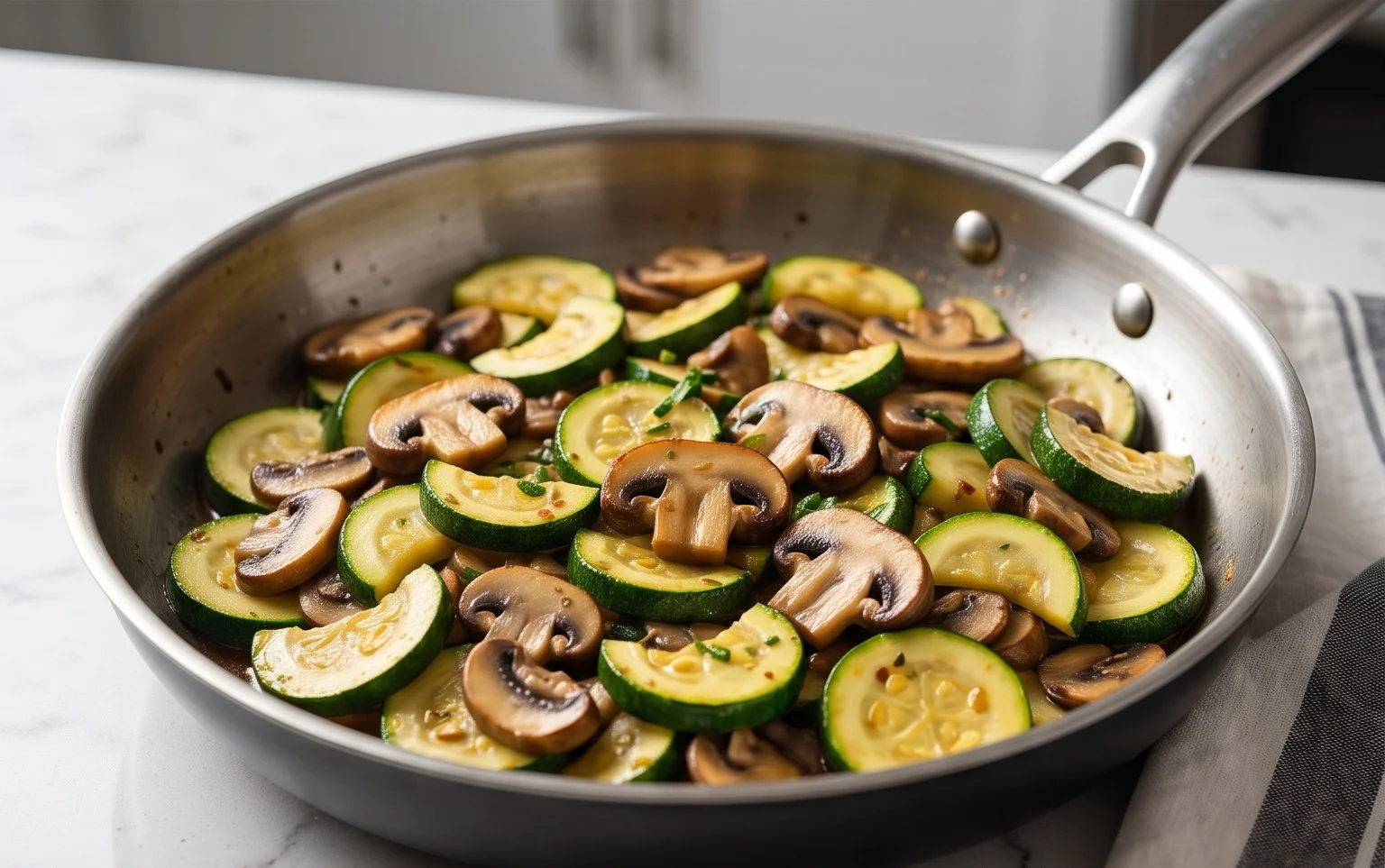 Skillet Zucchini and Mushrooms