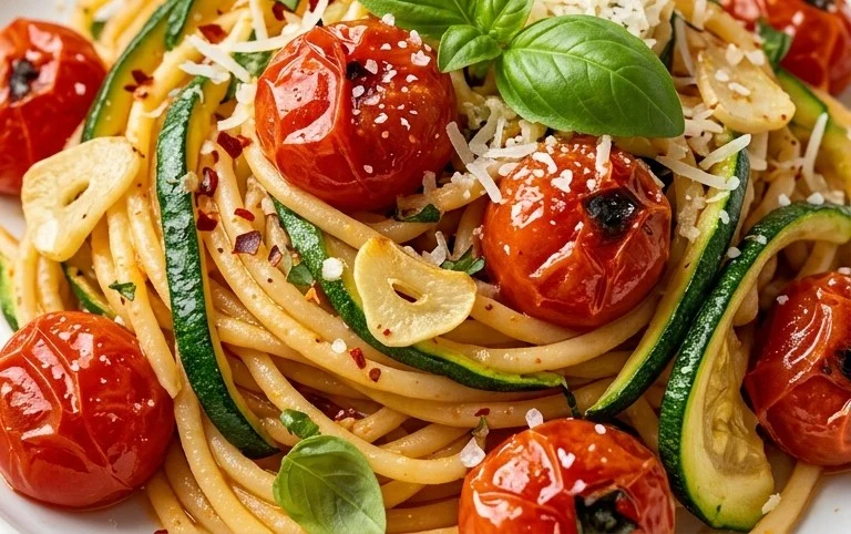 Healthy Tomato Zucchini Pasta