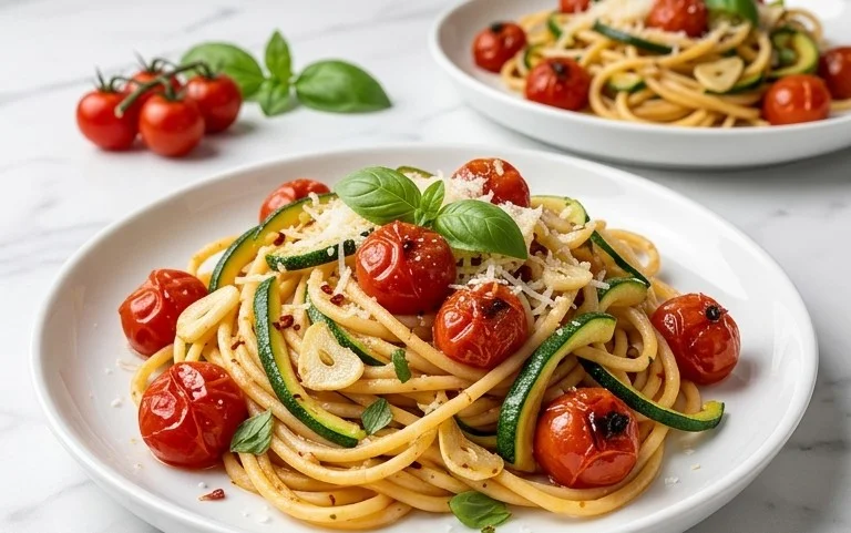 Healthy Tomato Zucchini Pasta