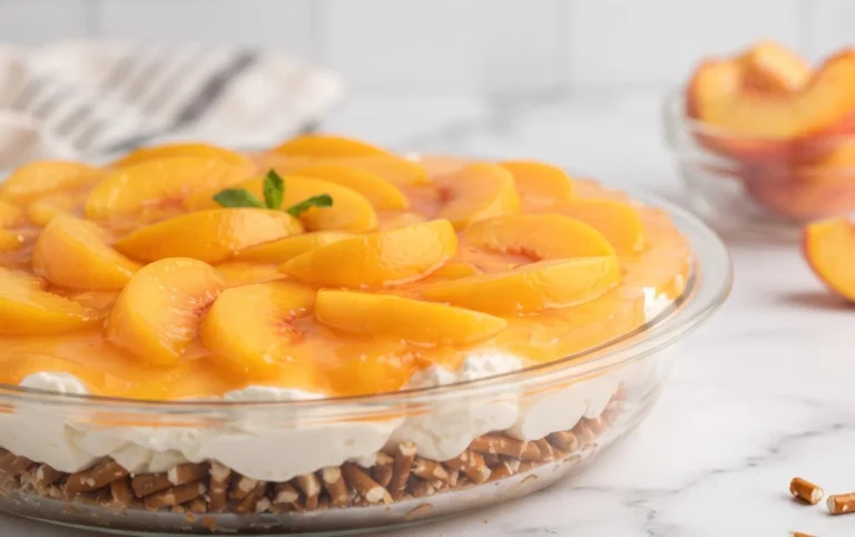 Peach Pretzel Salad Dessert