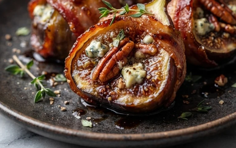 Beef Bacon Wrapped Stuffed Figs