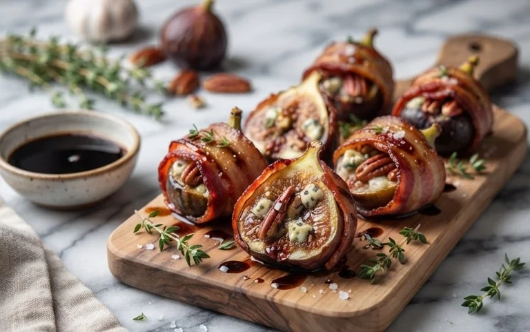 Beef Bacon Wrapped Stuffed Figs