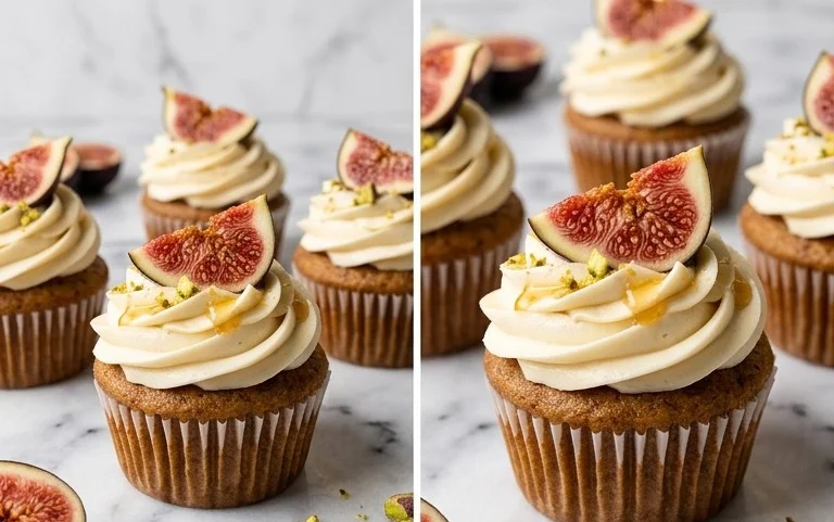 Fig Cupcakes with Honey Cream Cheese Frosting