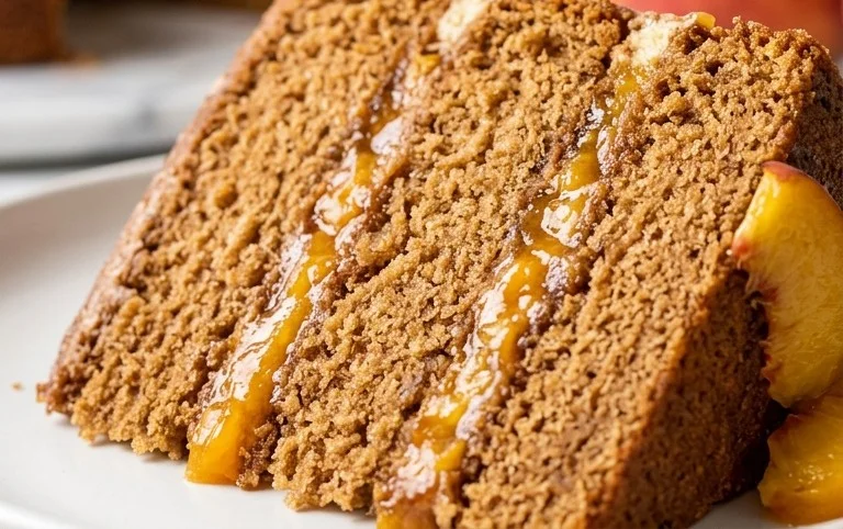 Brown Sugar Layer Cake with Peach Filling