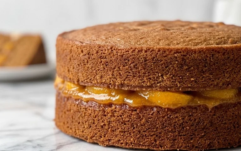 Brown Sugar Layer Cake with Peach Filling