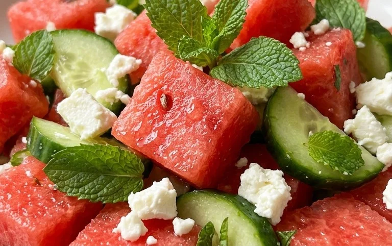 Watermelon Salad with Cucumber and Feta