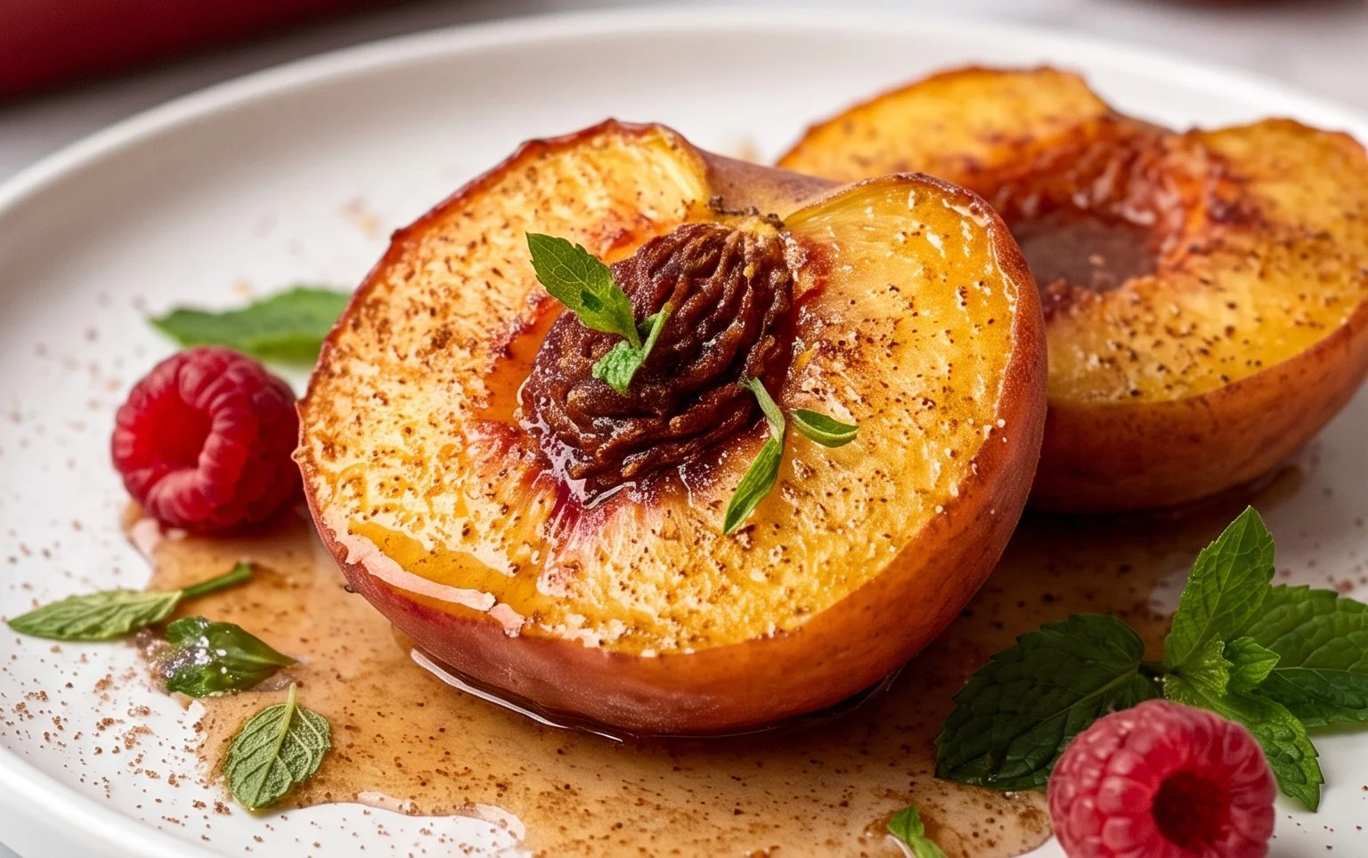 Cinnamon Sugar Baked Peaches