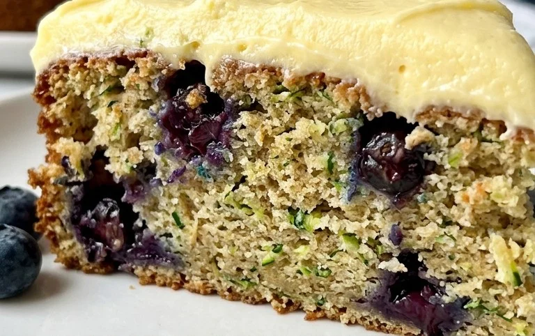 Blueberry Zucchini Cake with Lemon Buttercream