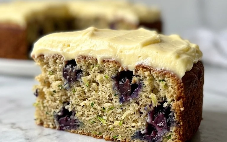 Blueberry Zucchini Cake with Lemon Buttercream